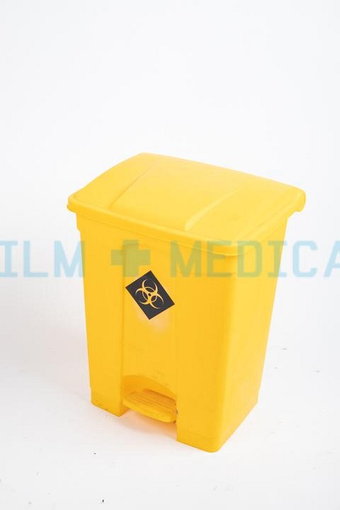 Hospital Waste Bin in Yellow Plastic 